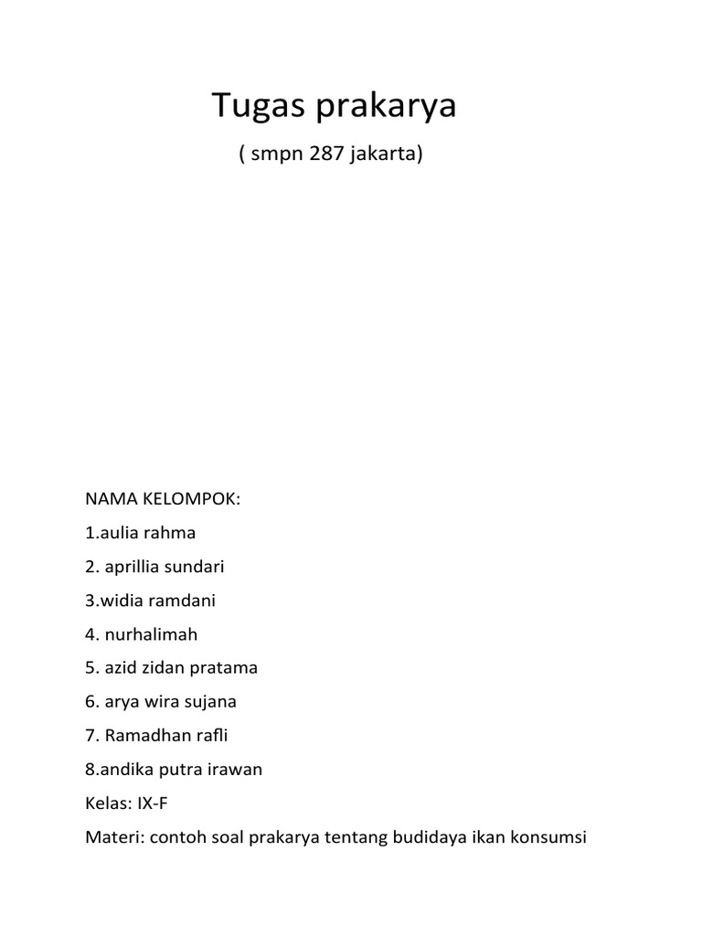 Contoh Soal Prakarya Bab 3