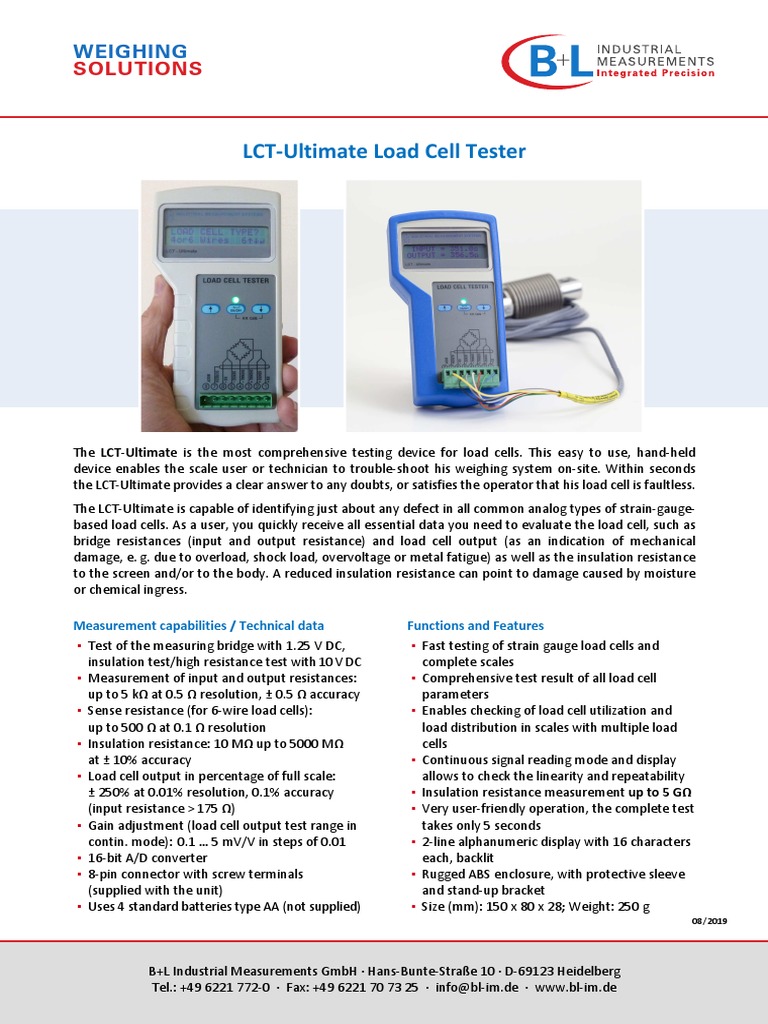 Data Sheet LCT Ultimate 08 2019 en | PDF | Electrical Resistance And ...