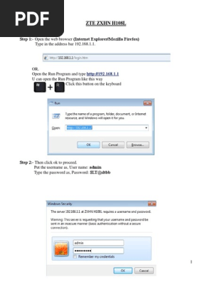 ZTE ZXHN H108L Setup Guide | PDF | Computers