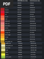 Roblox Color Codes - HTML Color Codes | PDF | Grey | Color
