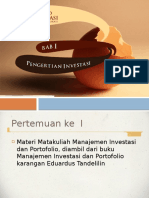 Portofolio & Investasi Bab 1 - Pengertian Investasi