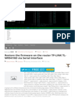 Restore The Rmware On The Router TP-LINK TL-WR941ND Via Serial Interface