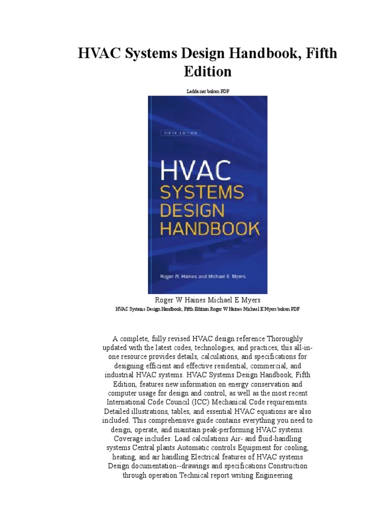 HVAC Systems Design Handbook, 5th Ed. | PDF