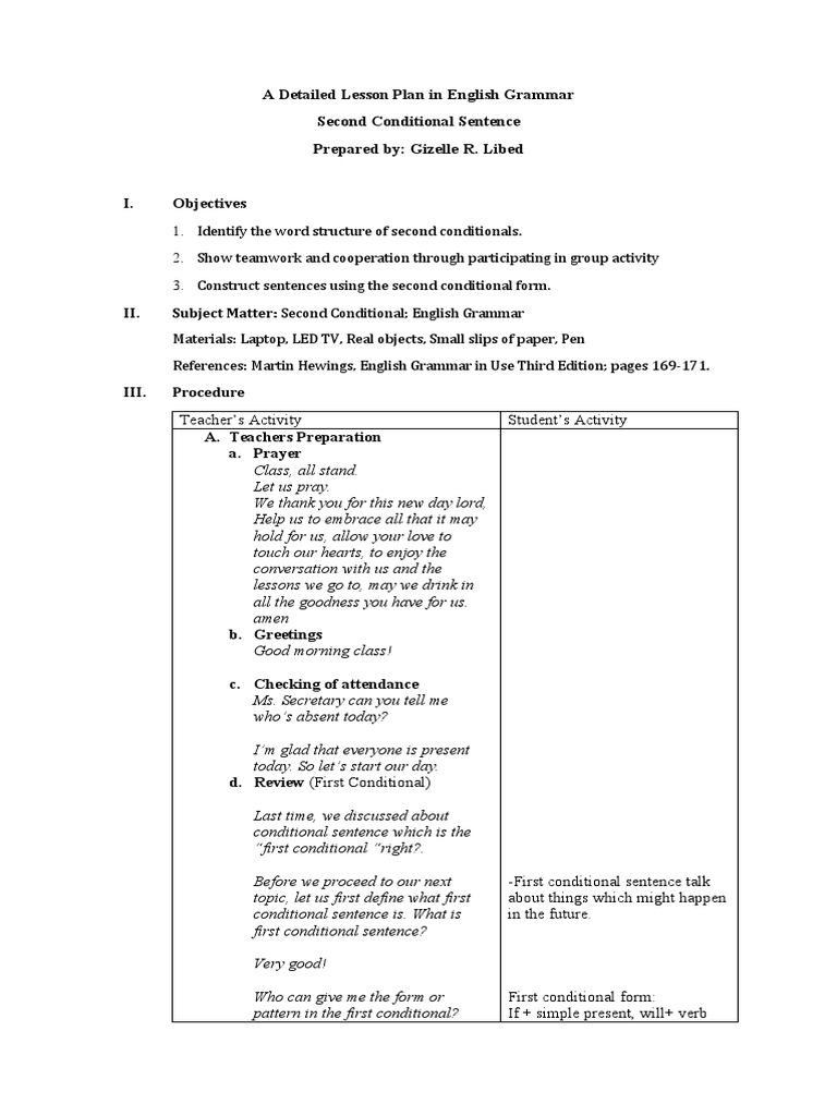 Lesson Plan Script | PDF | Grammar | Linguistics