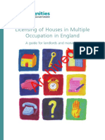 Archived: Licensing of Houses in Multiple Occupation in England