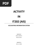 Activity IN IT202 (AIS) : Accounting Information System