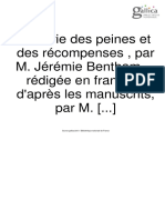 Bentham - Théorie Des Peines Et Des Récompenses (Dumont) Tome 1er 1811