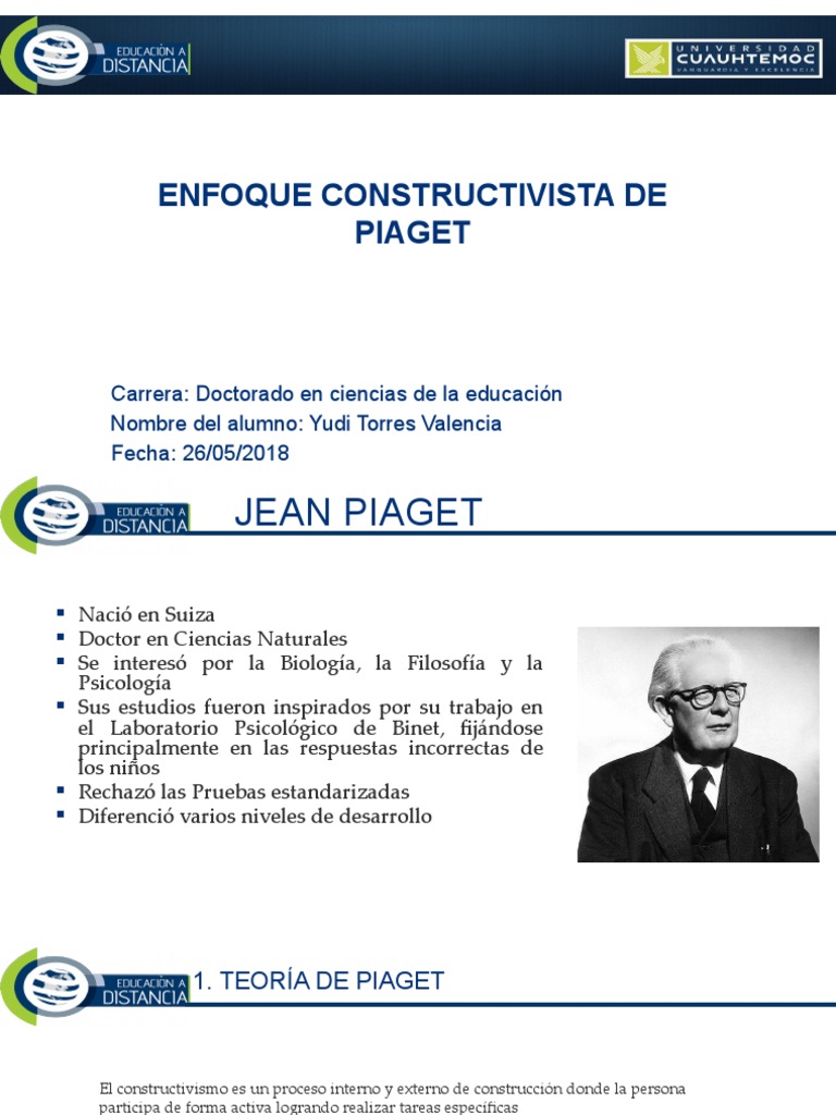 Enfoque Constructivista de Piaget | PDF | Constructivismo (filosofía de ...