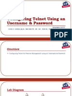 Configuring Telnet Using An Username & Password: Khawar Butt Ccie # 12353 (R/S, Security, SP, DC, Voice, Storage & Ccde)