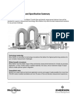 Micro Motion Technical Overview and Specification Summary: Product Data Sheet