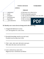 Grade - 7 Poetic Devices Worksheet A) Match The Following Type Phrase