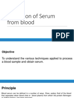 Collection and Analysis of Blood Serum