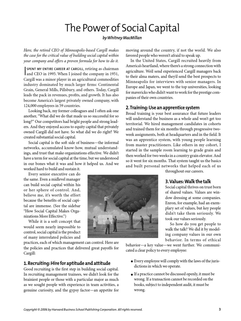 Power Of Social Capital Pdf Social Capital Employment
