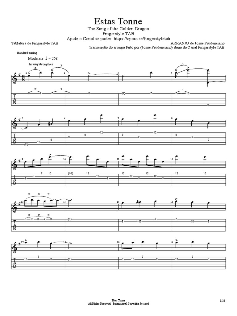 The Song Of The Golden Dragon Tab