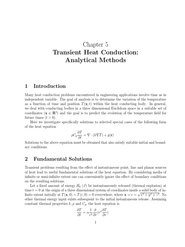 Transient Heat Conduction: Analytical Methods | PDF | Ordinary ...