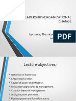 Leadership&Organizational Change: Lecture 4 The Nature of Leadership