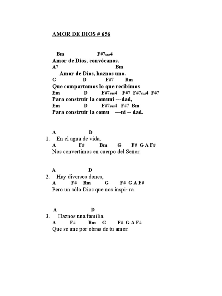 Amor De Dios Acordes Pdf