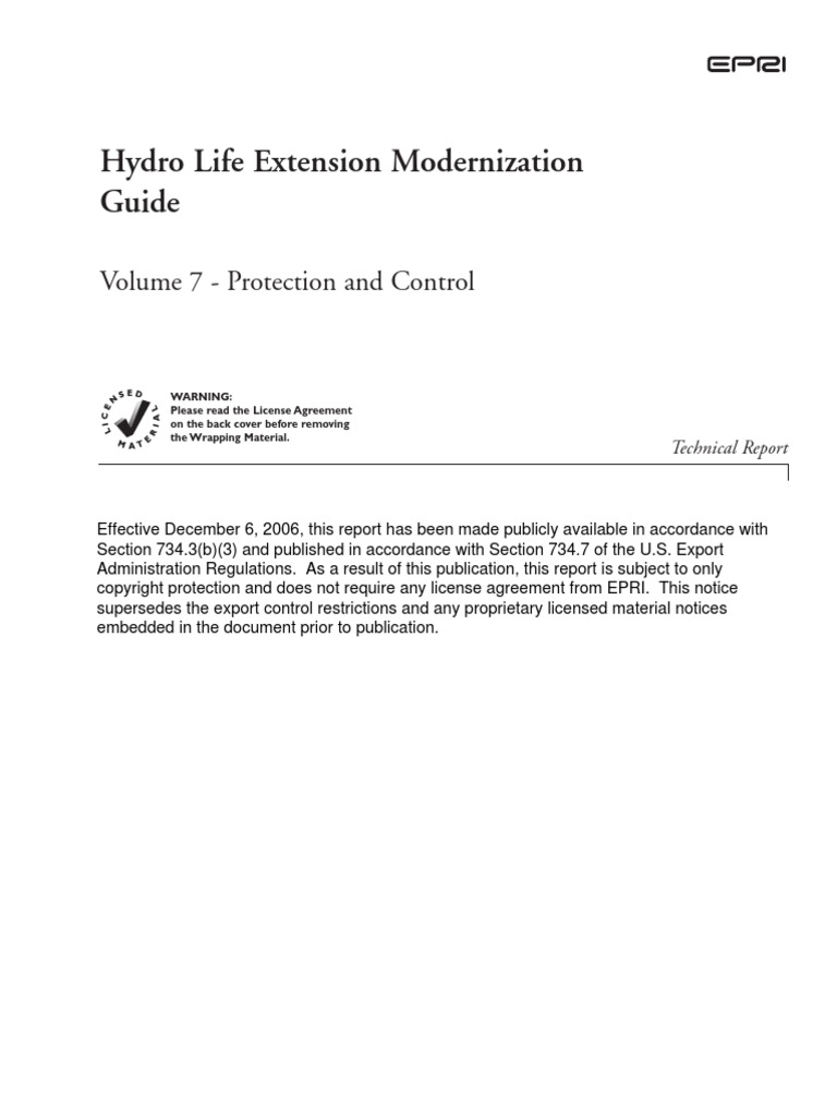 EPRI Hydro Life Extension Modernization Guide Vol 7 Protection