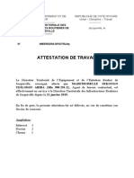 Attestation de Travail Dgirj