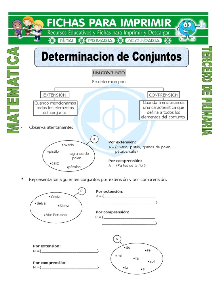 Ejercicios de Conjuntos para Segundo Grado | PDF | Enseñanza de matemática