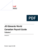 JD Edwards World Canadian Payroll Guide: Revised - August 25, 2008