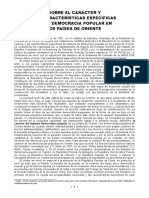 Sobre El Carácter y Las Características Específicas de La Democracia Popular en Los Países de Oriente (1952) - versionFINAL PDF