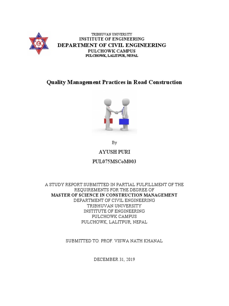 Quality Management Practices in Road Construction | PDF | Quality ...