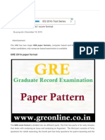 Greonline - Co.in: GRE 2016 Paper Format/ Score Format