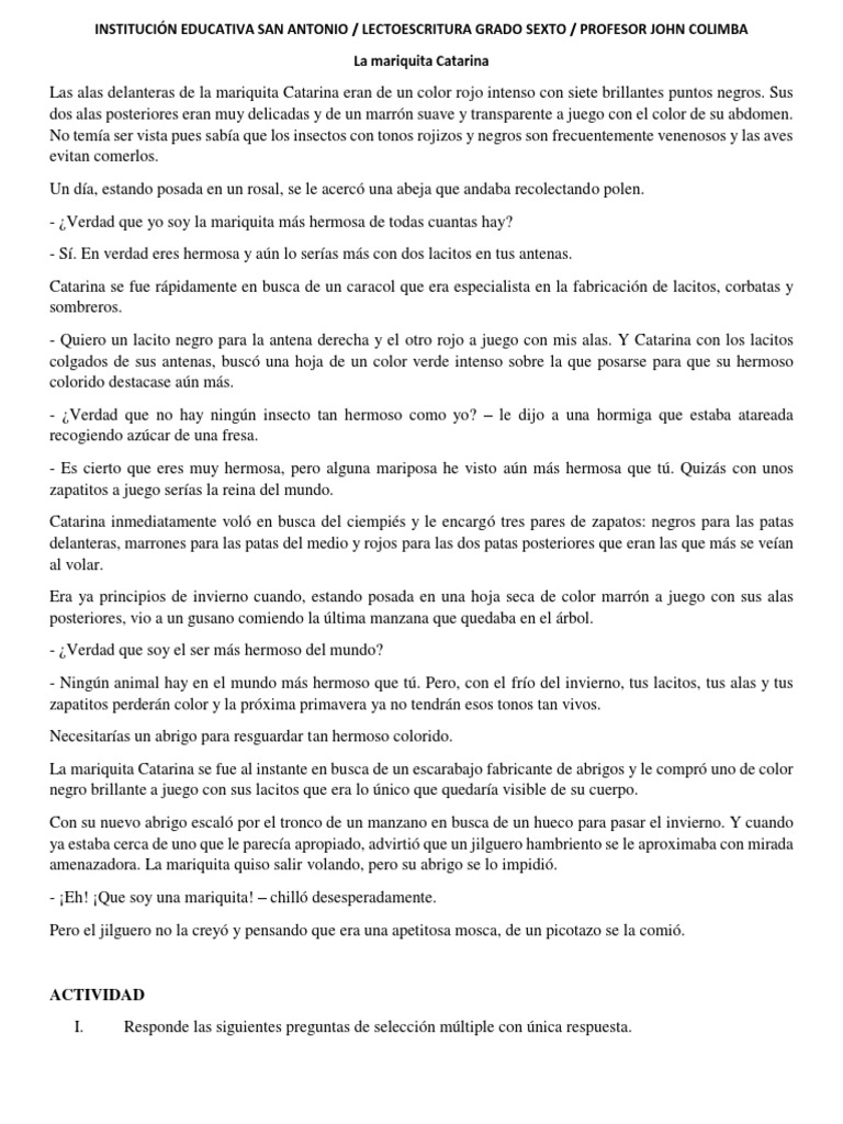La Mariquita Catarina | PDF | Organismos | Naturaleza