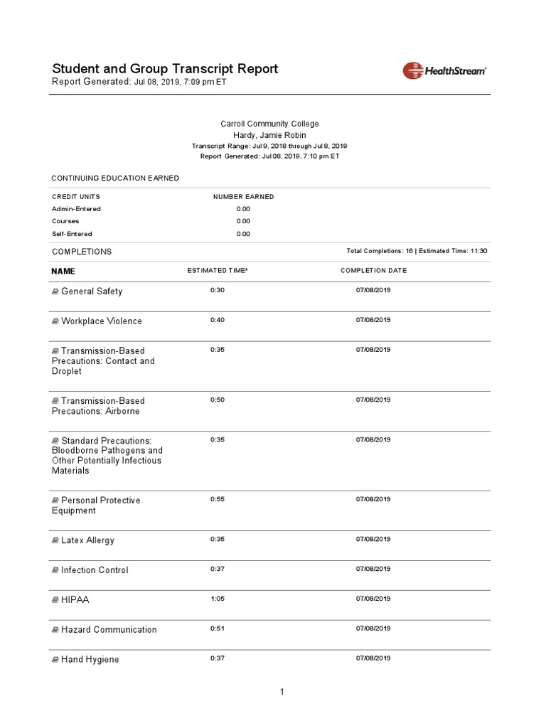 Transcript | PDF | Infection Control | Health Sciences