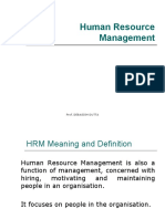 Human Resource Management: Prof. Debasish Dutta