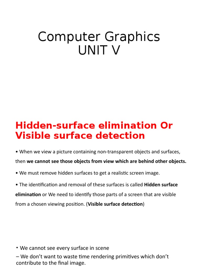 Hidden Surface and Removal Presentation | PDF | Graphics | Computer ...