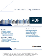 Basics of Statistics For Analytics Using SAS/ Excel