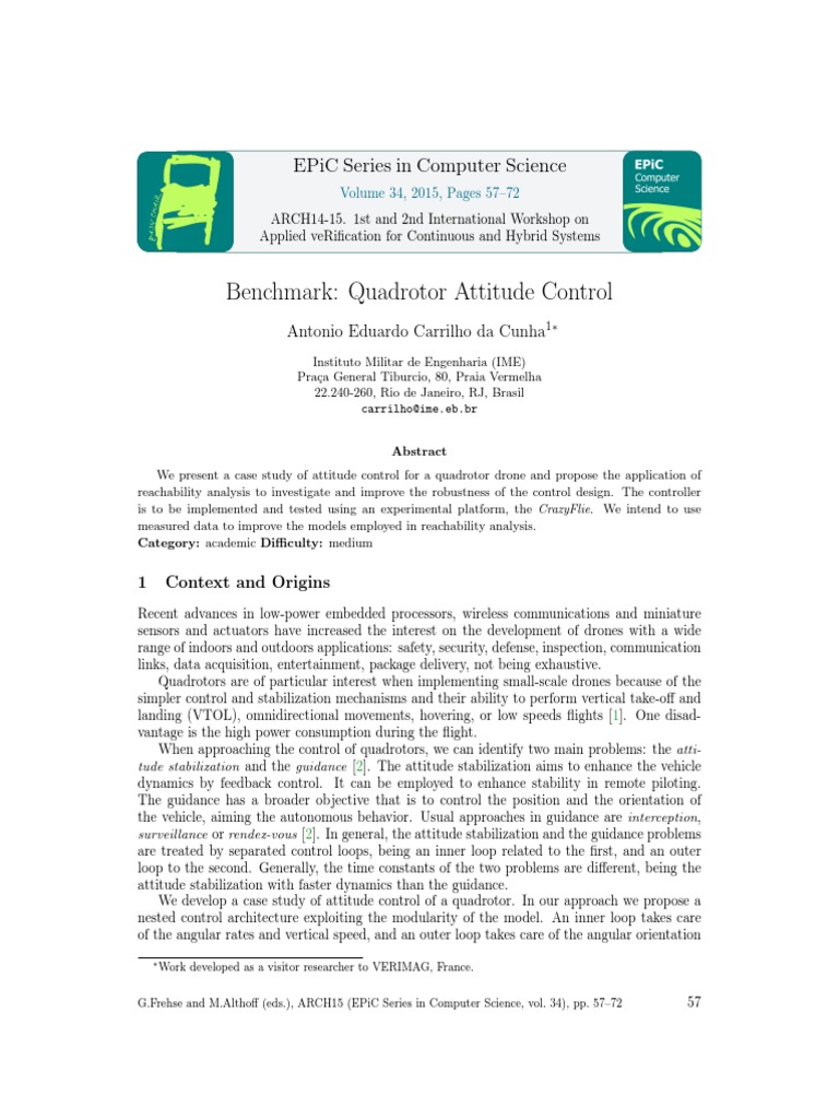 Quadrotor Attitude Control Analysis | PDF | Control Theory | Attitude ...