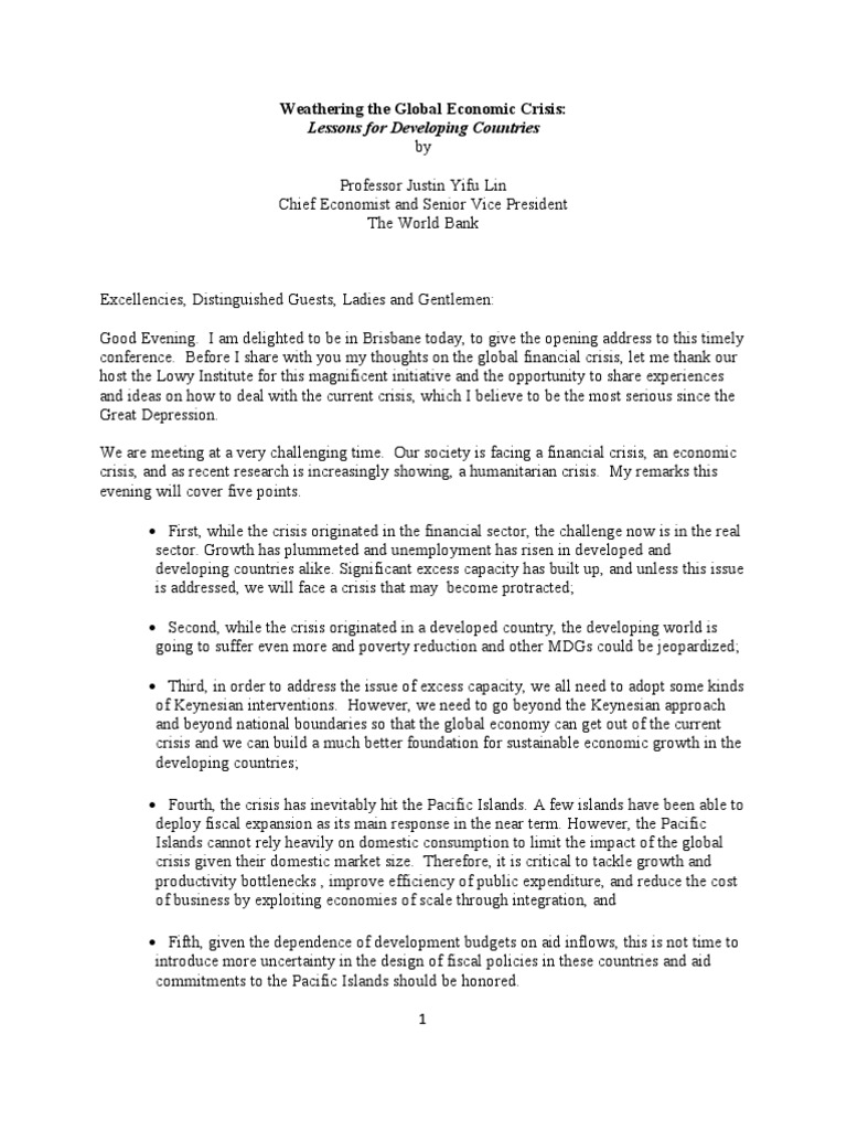Economic Crisis Impact on Developing Nations | PDF | Fiscal Policy ...