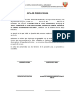 ACTA DE INICIO DE OBRA Escuela