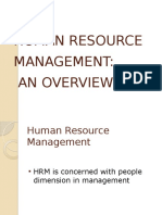 Human Resource Management: An Overview