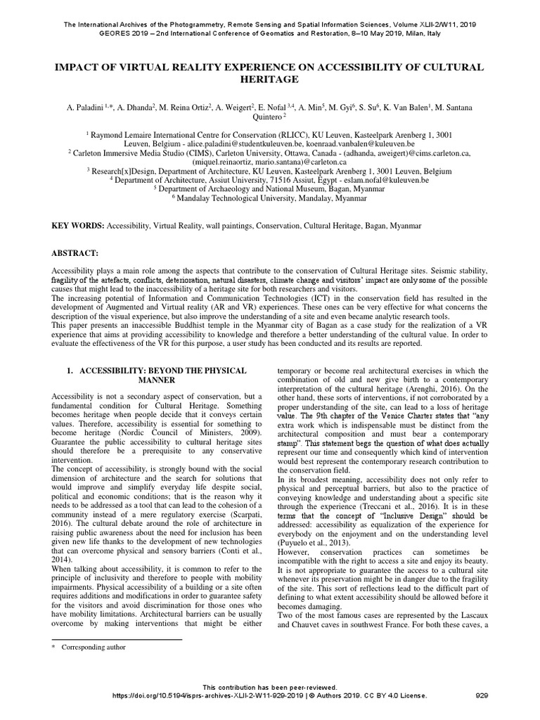 Impact of Virtual Reality Experience On PDF