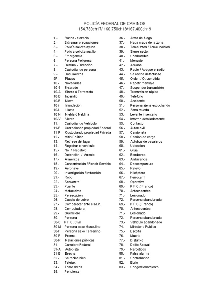 Claves de Radio SLP PDF Ambulancia Policía