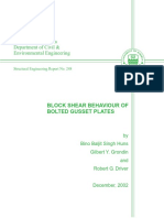 Block Shear Behavior of Bolted Gusset Plate (Huns-Grondin-Driver) PDF