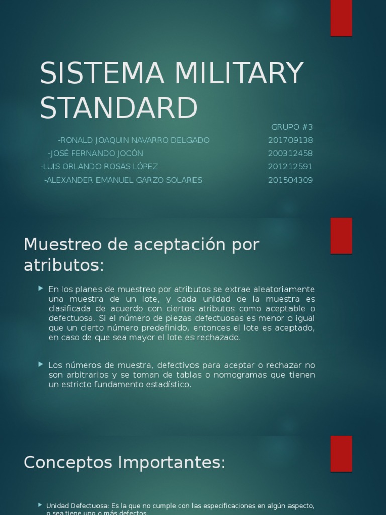 Muestreo según Military Standard 105E | PDF | Muestreo (Estadísticas ...