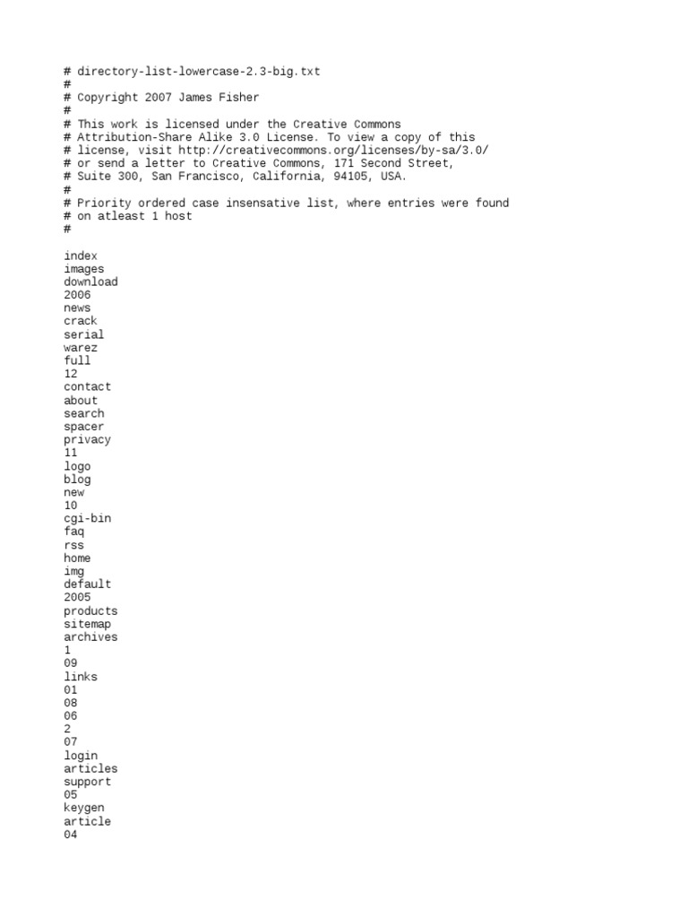 Directory List Lowercase 2.3 Big PDF