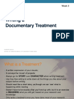 Writing A Documentary Treatment: Week 3