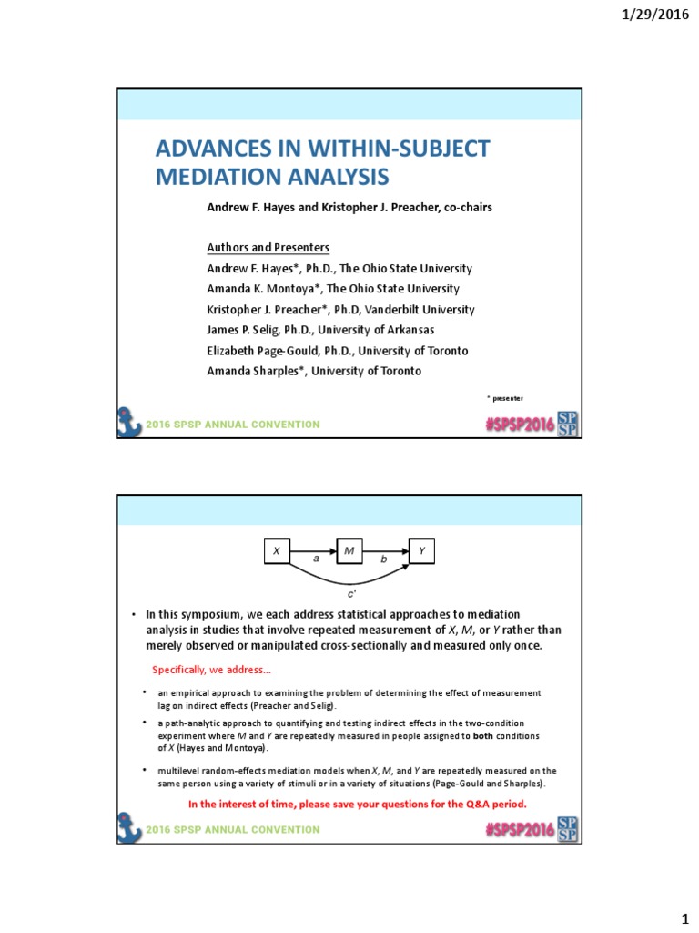 2016 SPSP Advances in WithinSubject Mediation Analysis PDF