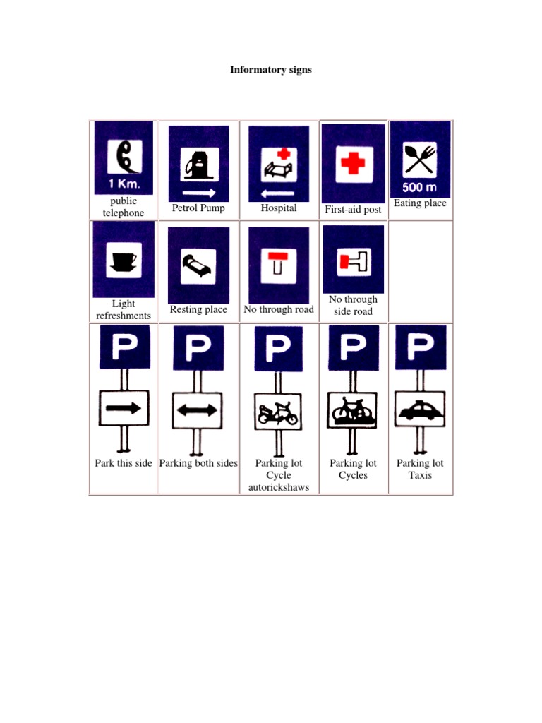 Informatory Signs Information