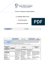 Planificación de 3ro Lengua Española 2019-2020