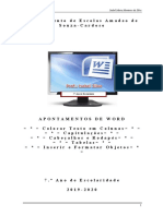 Apontamentos Word - Cabeçalhos e Rodapés - Capitulações - Tabelas - Inserir e Formatar Objetos