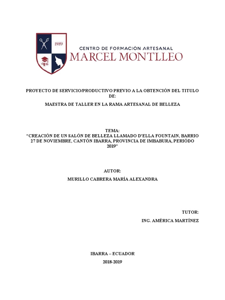 PROYECTO DE SERVICIO Murillo Corec 06 | PDF | Pelo | Publicidad
