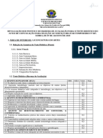 Divulgação Dos Pontos e Do Barema de Avaliação para o Teste Didático