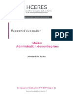 Rapport D'évaluation: Master Administration Des Entreprises